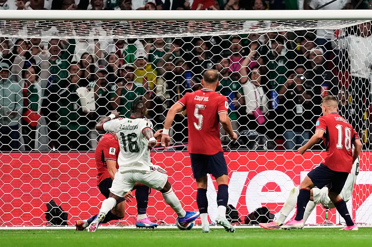 Mexico's Mateo Chavez celebrates scoring against Czechia
