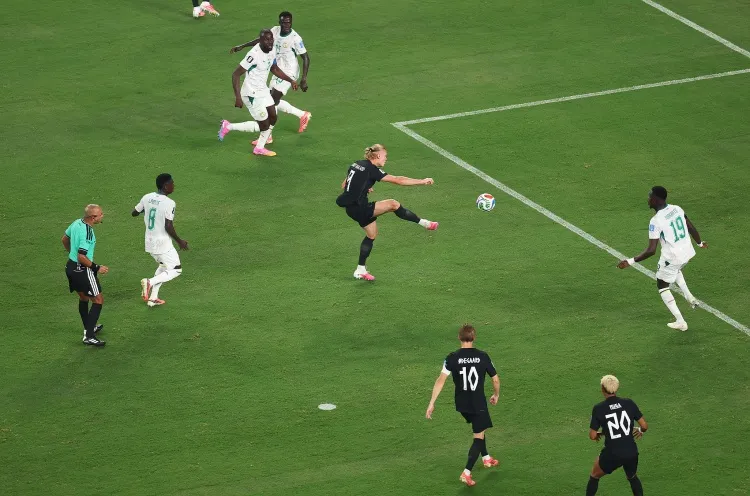 Haaland scores a close-range tap-in for Norway